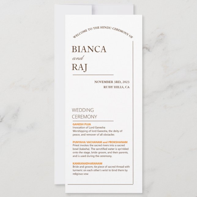 BRÖLLOPS PROGRAM (Framsida)