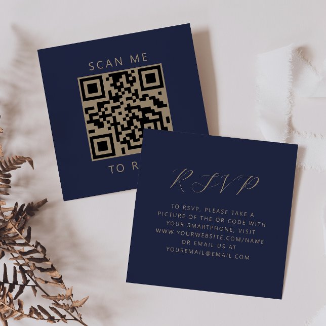 Bröllops QR-kod för svar på inbjudan i Budget Navy (Skapare uppladdad)