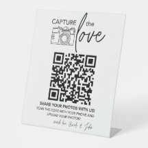 Bröllops QR-kod skylt | Minimalistisk bröllopsskyl