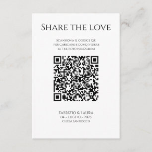 Bröllops QR-kodkort - Dela kärleken Tack Kort