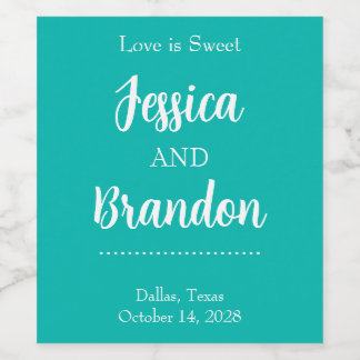 Bröllops rektangel flaska dekal v4 vinflaska etikett