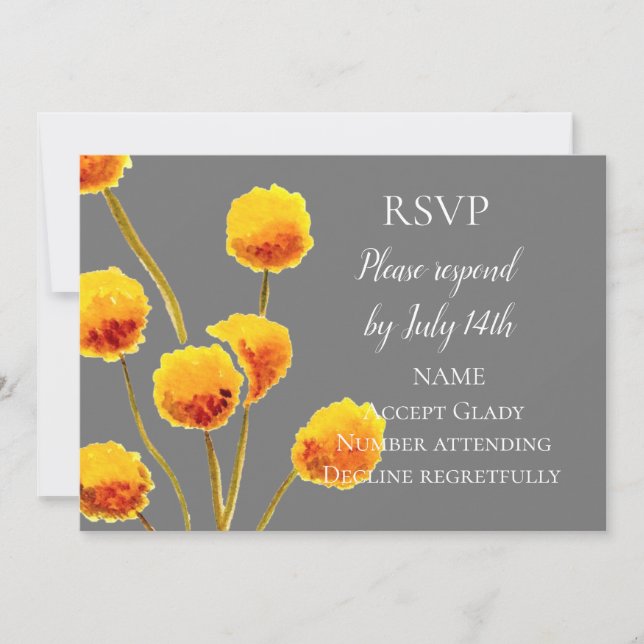 Bröllops-RSVP Australisk vildblomma akvarell Inbjudningar (Framsida)