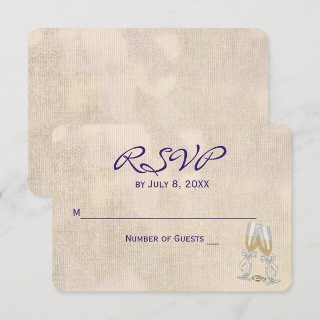 Bröllops-RSVP Blommig Inbjudningar (Fram/baksida)