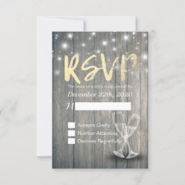 Bröllops RSVP Champagneglas Trädgårdsbelysning med OSA Kort