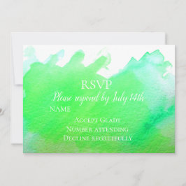 Bröllops-RSVP grön modern akvarell RSVP Inbjudningar