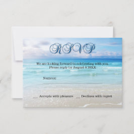 Bröllops-RSVP-inbjudan på stranden OSA Kort