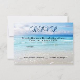 Bröllops-RSVP-inbjudan på stranden OSA Kort