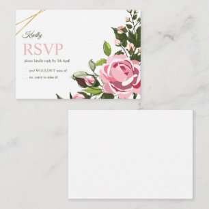 Bröllops-rsvp-kort Floral Greenery Bröllops-rsvp Anteckningskort