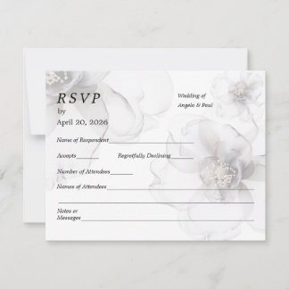 Bröllops-RSVP-kort mjuka blommor OSA Kort