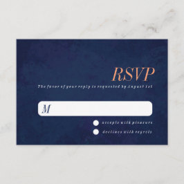 Bröllops-RSVP-kort, Navy Blue Textur OSA Kort