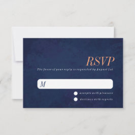 Bröllops-RSVP-kort, Navy Blue Textur OSA Kort