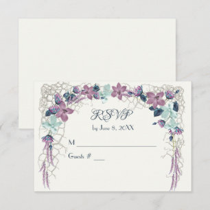 Bröllops-RSVP Marin Blommig Båge Tilläggskort