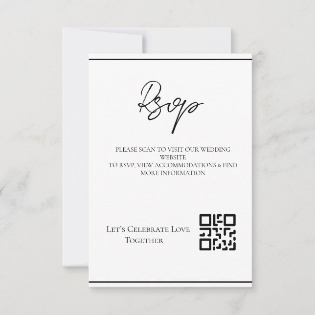Bröllops-RSVP Modern Minimal Invitation OSA Kort (Framsida)