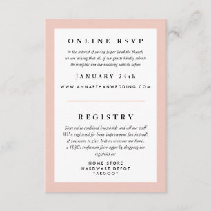 Bröllops-RSVP och presentregister i ram Tilläggskort