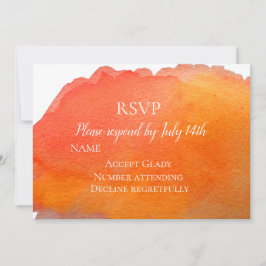 Bröllops-RSVP orange modern akvarell RSVP Inbjudningar