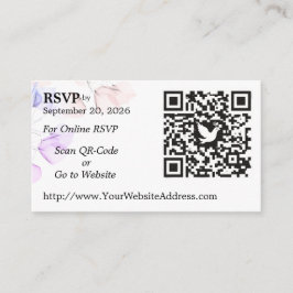 Bröllops-RSVP QR-kod bifogad kort blad design