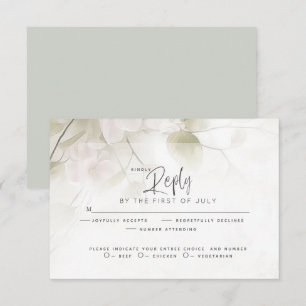 Bröllops-RSVP Rustika Rosa Nyponblommor OSA Kort