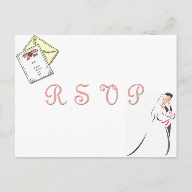 "Bröllops-RSVP" vykort (Framsida)