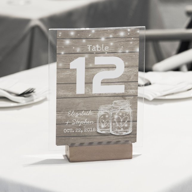 Bröllops sittplatstilldelning Bord Nummer Mason Ja Inbjudningar (Skapare uppladdad)