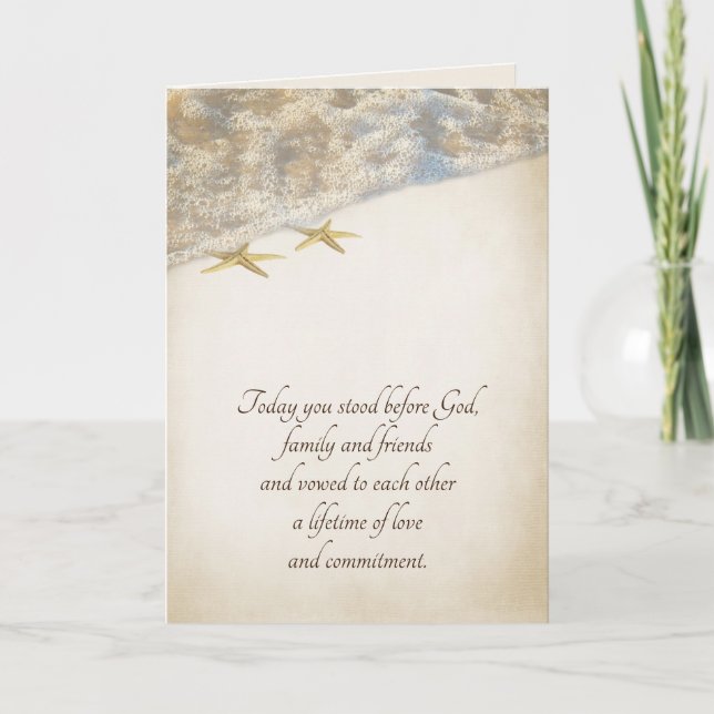 Bröllops Sjöstjärna Kort (Framsida)