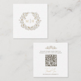 Bröllops skördemonogram QR-kod foto dela Tilläggskort