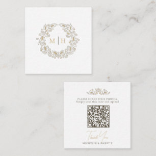 Bröllops skördemonogram QR-kod foto dela Tilläggskort