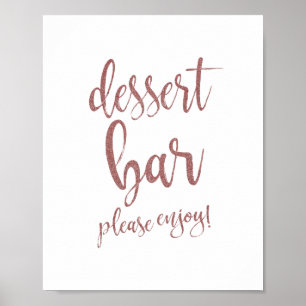 Bröllops skylt Rosa Guld Glitter 8x10 Dessert Bar