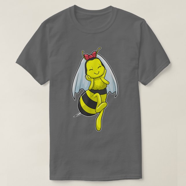 Brollops slöja för bin  t shirt (Design framsida)