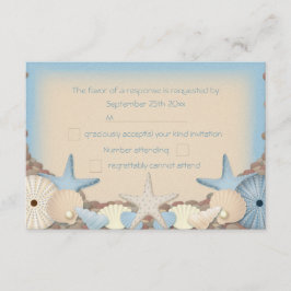Bröllops-svar Beautiful Tropical Beach Snäckor OSA Kort