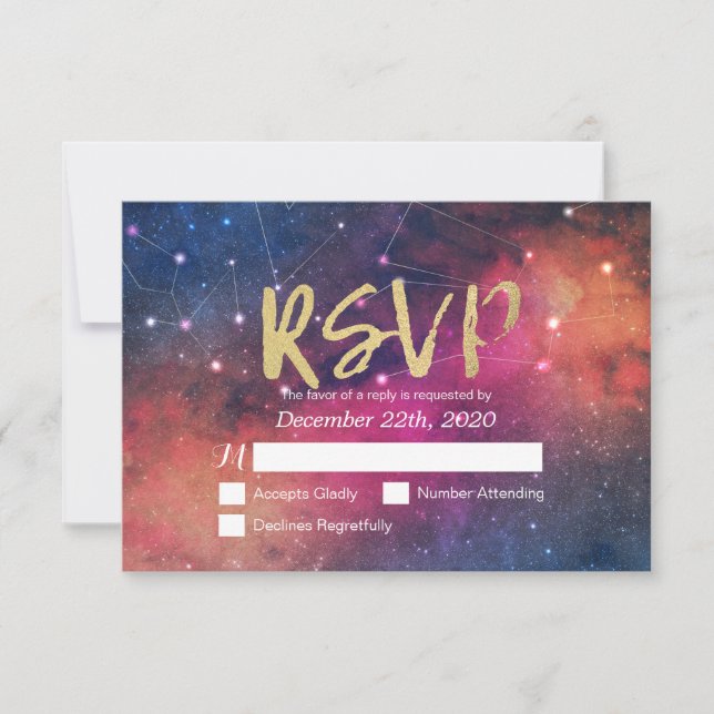 Bröllops-svar Galaxy Nebula Stjärnbild OSA Kort (Framsida)