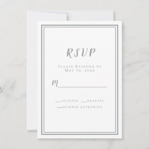 Bröllops-svar grå vit enkel modern minimalistisk