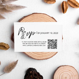 Bröllops-svar QR-kod Enkel Ren Minimalistisk Tilläggskort