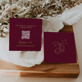 Bröllops-svar QR-kod Illustrerad hänge Monogram Tilläggskort
