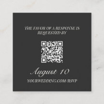 Bröllops-svar QR-kod Illustrerad hänge Monogram