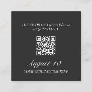 Bröllops-svar QR-kod Illustrerad hänge Monogram Tilläggskort