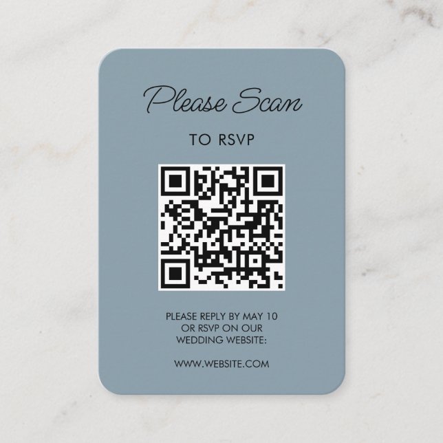 Bröllops-svar QR-kod Modern Minimalistisk Enkel Tilläggskort (Framsida)