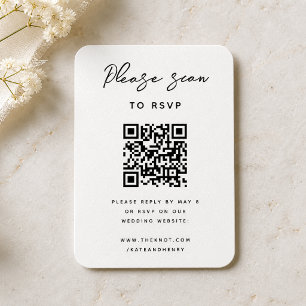 Bröllops-svar QR-kod Modern Minimalistisk Enkel Tilläggskort