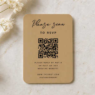 Bröllops-svar QR-kod Modern minimalistisk guld Tilläggskort