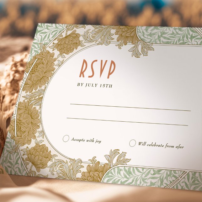 Bröllops-svar William Morris Art Nouveau Inbjudningar (Skapare uppladdad)