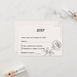 Bröllops-svarskort | Minimalistisk Elegant Design
