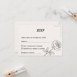Bröllops-svarskort | Minimalistisk Elegant Design