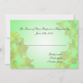 bröllopsacceptkort, gula tulpanblommor inbjudningar