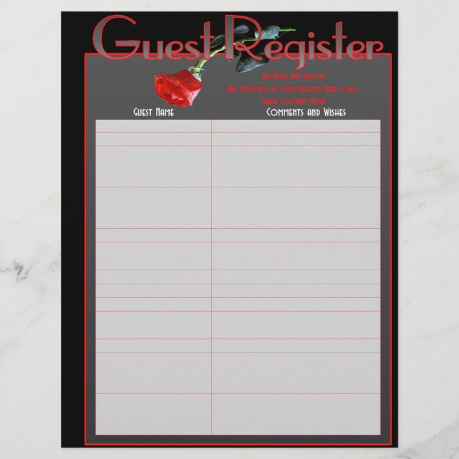 Bröllopsalbum Guestbook-sidor (Framsida)