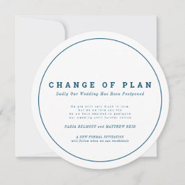 Bröllopsändring av planerad datum blå vit spara datumet