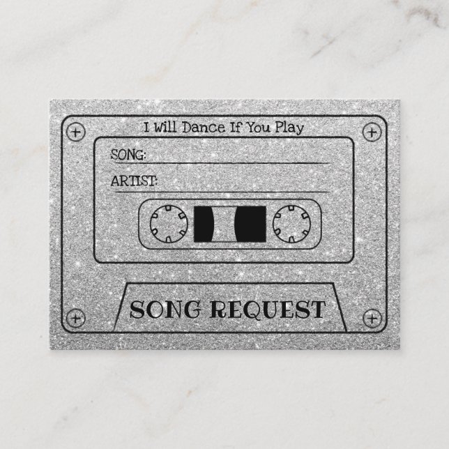 Bröllopsång Förfrågan Modern Silver Kassett Insats Tilläggskort (Framsida)