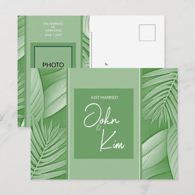 Bröllopsannons QR-kod Foto Postkort Meddelande Vykort (Fram/baksida)