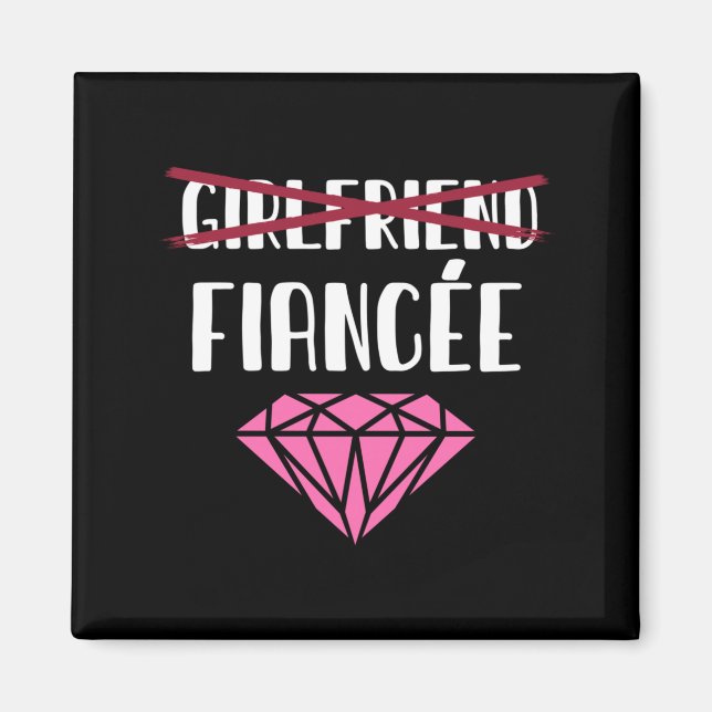 Bröllopsannonsering för män Engagerad Flicka Magnet (Framsidan)