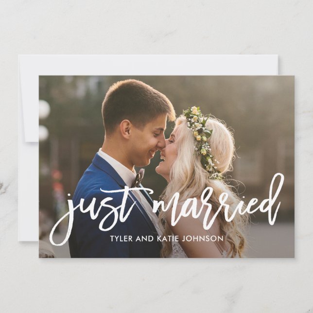 Bröllopsannonsering med redigerbar färg tack kort (Framsida)