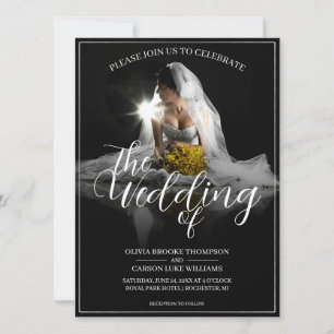 Bröllopsannonsering med sittande brud - Klassisk