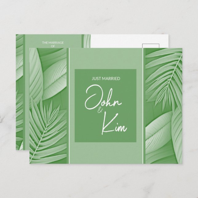 Bröllopsannonsering QR-kod Foto vykort (Fram/baksida)